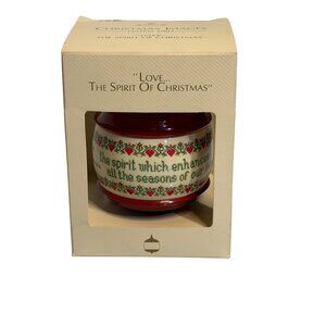 VTG Hallmark 1983 Christmas Images Ornament Love The Spirit Christmas Red Ivory
